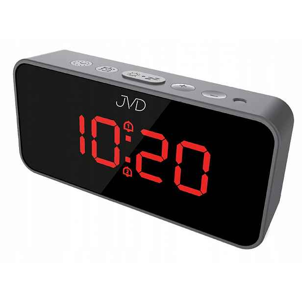 Budík S Teploměrem Jvd SB3212, Dva Usb Alarmy