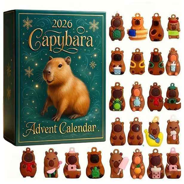 Adventní Kalendář Krabička Závěsná Ozdoba Kapybara 3D