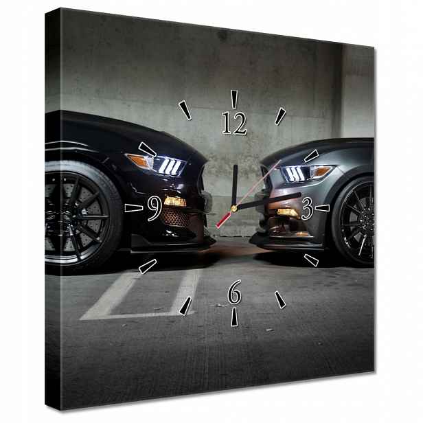 Nástěnné hodiny 40x40 Face to face Mustang