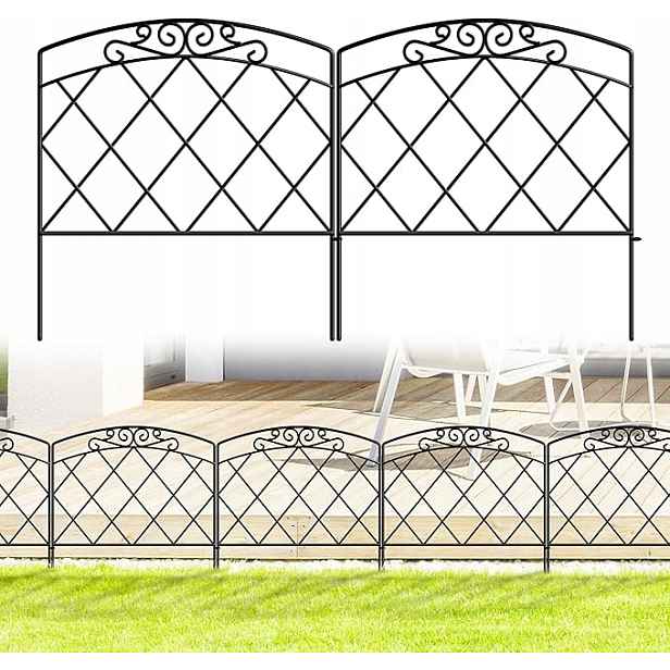 Oplocení Kovový 2,8 m Sada 5 Panelů 61x56 cm Dekorativní