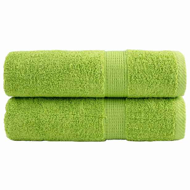 vidaXL Premium ručníky SOLUND 2 jablkově zelené 70x140cm 600 g/m²