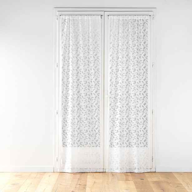 Záclony S Motivem Listů, Bílé, Elegantní, Odolné, 70 X 240 CM, Sada 2 Ks