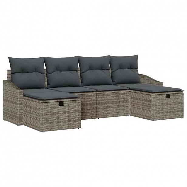 vidaXL Set pohovek 6 ks polyratan