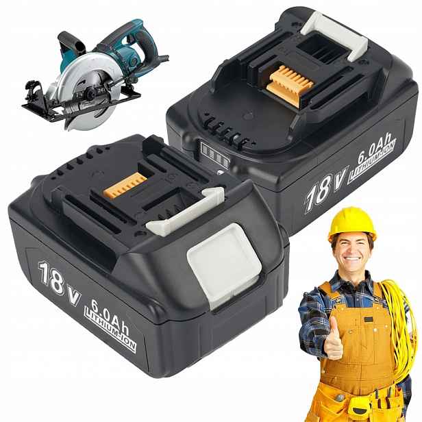 18V lithiová baterie 6000mAh odolná akumulátor sada 2 kusů s návodem