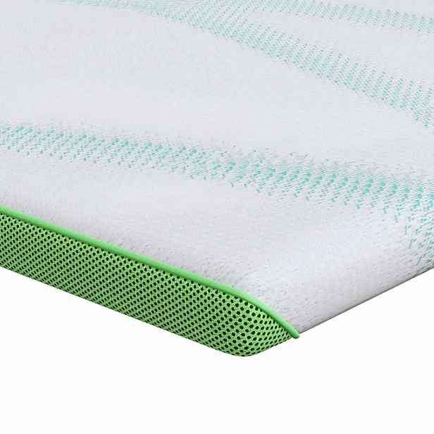 vidaXL Topper na matraci Bílá a zelená 70 x 200 cm Jacquardová tkanina