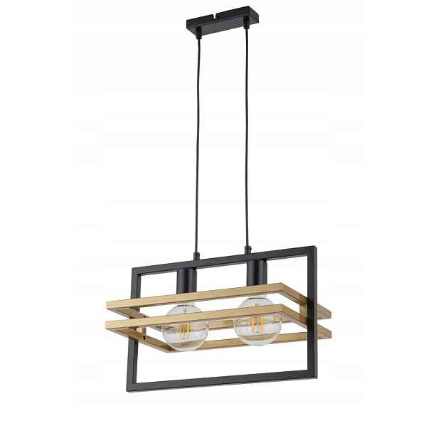Dekorativní loftová závěsná lampa, černá, zlatá, dvojitá Sigma