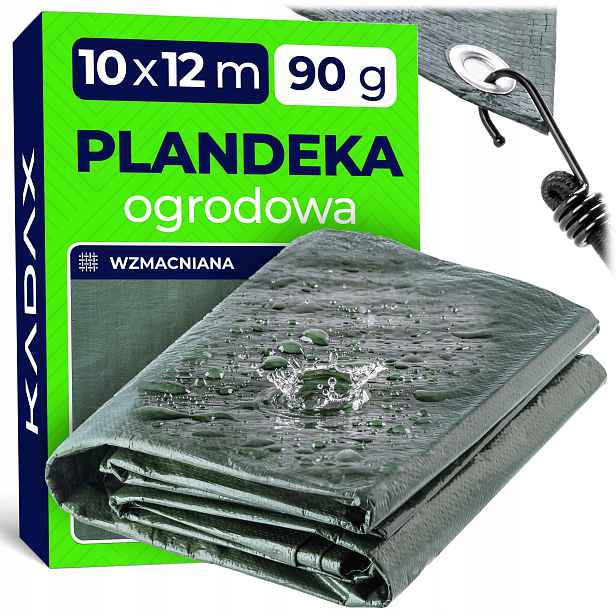Hrubá Plachta 12x10 Vyztužená Plachta Mrazuvzdorná Voděodolná Silná 90g
