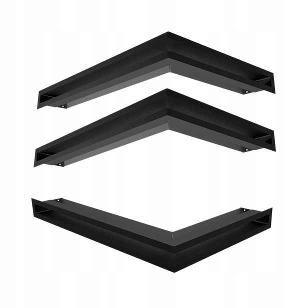 Ventilační Mřížka Rohová Kratki Luft Černá 6x60x40 Pravá Sada 3ks