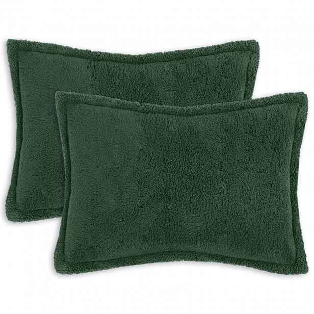 vidaXL Povlak na polštář 2 pcs HOUTEN Tmavě zelená 40 x 60 cm Bouclé