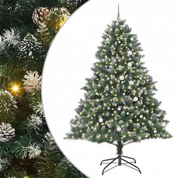 vidaXL Umělý vánoční stromeček Zelená 240 cm PVC, plast a ocel