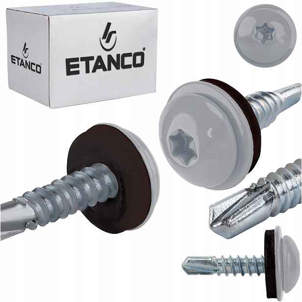 Šrouby do kovu Torx 3 mm 4,8 x 22 mm Ral 9006 250 ks Etanco GT3 Ph Z14