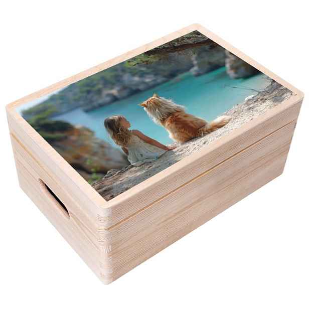 Krabička dárek k narozeninám s vlastním textem a fotografií loga, Uv tisk 30x20 cm