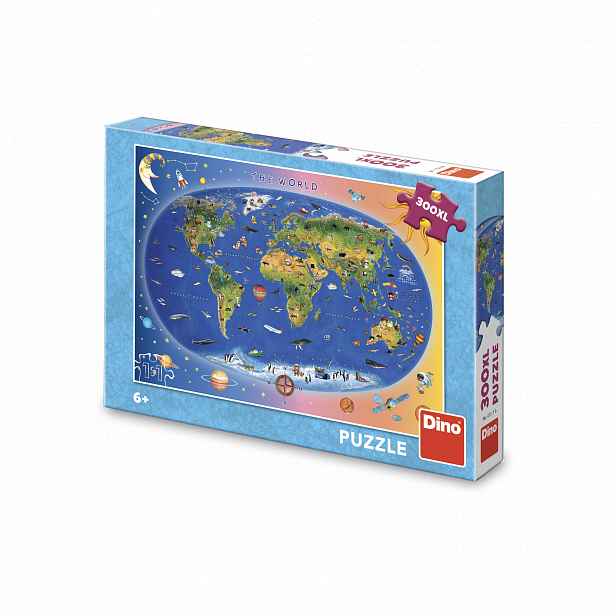 Dino Puzzle Dětská mapa 300 xl dílků