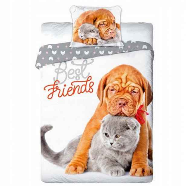 Povlečení 140x200 70x90 Pes a kočka Best Friends Bavlna Zámek