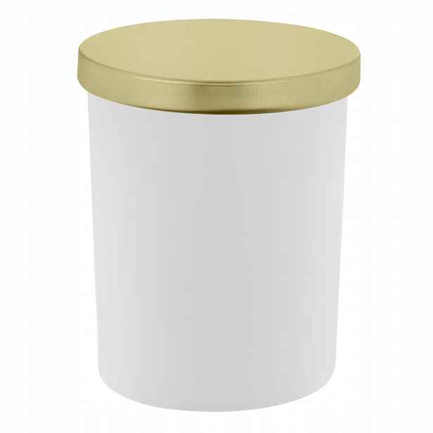 Sklenička na svíčky matná bílá 200 ml se zlatým víčkem 90 kusů