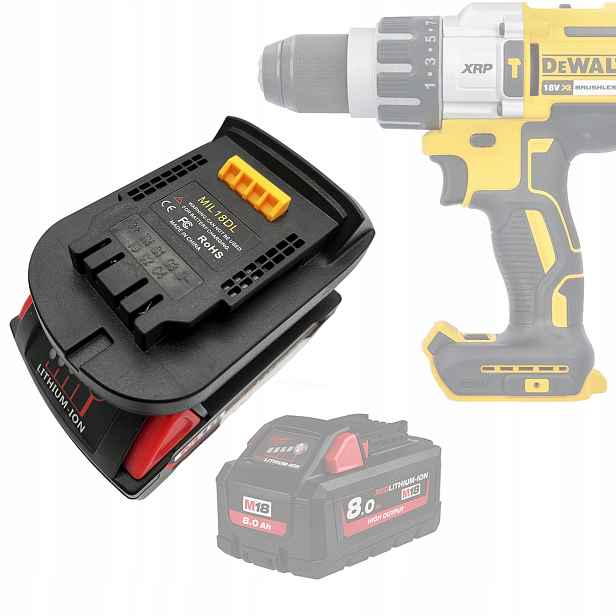 Adaptér Akumulátoru Převodník Adaptér Milwaukee 18V 20V Pro Dewalt M18