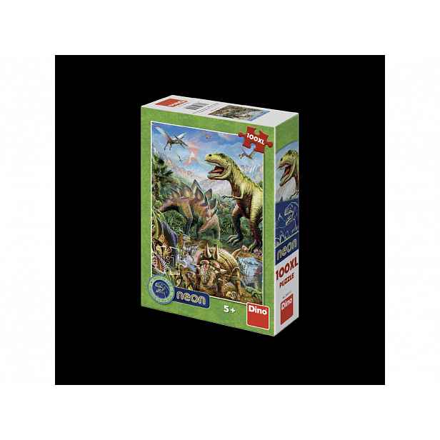 Dino Puzzle Svítící svět dinosaurů 100 xl dílků neon