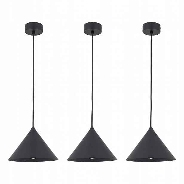 Tk Lighting Sada 3 x Stropní Svítidlo Lustr Převis Černá Kov