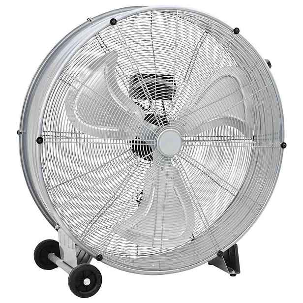 vidaXL Bubenový ventilátor s kolem Stříbrná 79 x 37 x 82 cm Hliník