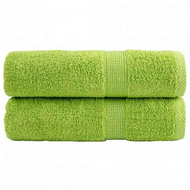 vidaXL Prémiové osušky SOLUND 2 ks jablečně zelené 100x150 cm 600 g/m²