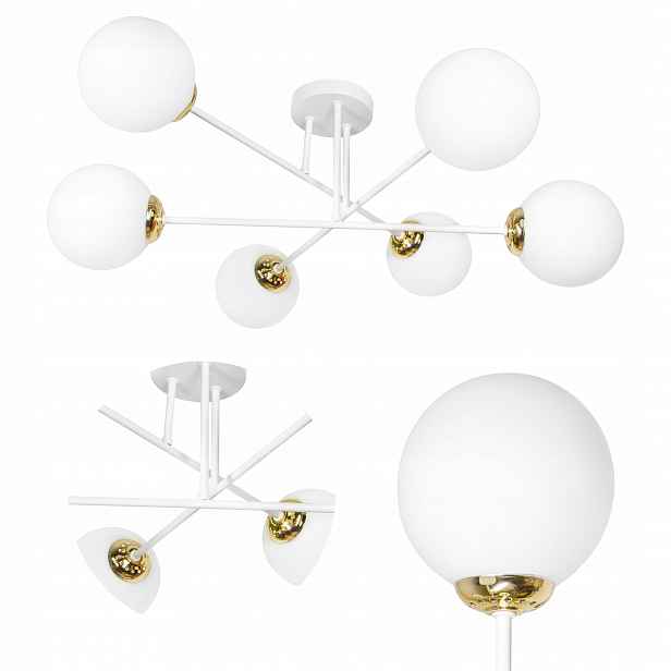 Závěsná lampa Leia 6P max.6x60W E27 bílo-zlatá