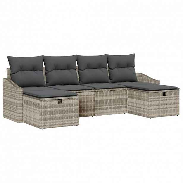 vidaXL Set pohovek 6 ks polyratan
