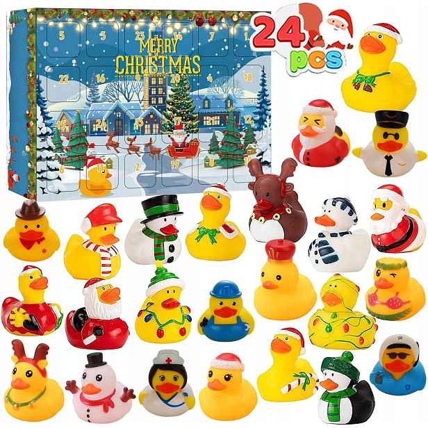 Adventní kalendář kachničky gumové kachničky koupel Vánoce dárek