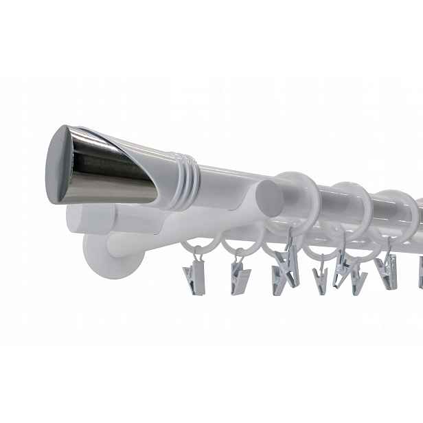 Dvojitá Garnýž Kov 19+19 mm Bílý 280 cm Vega