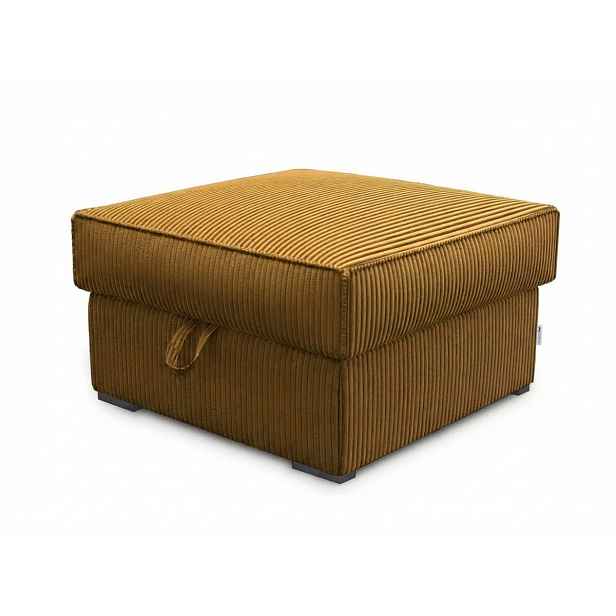Hořčicový taburet SMART COSARO s úložným prostorem 65x65 cm