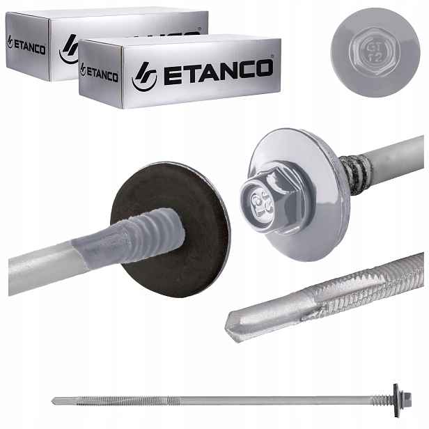 Šrouby do sendvičové desky 200 mm Ral 9006 200 ks pro kov Etanco GTR12