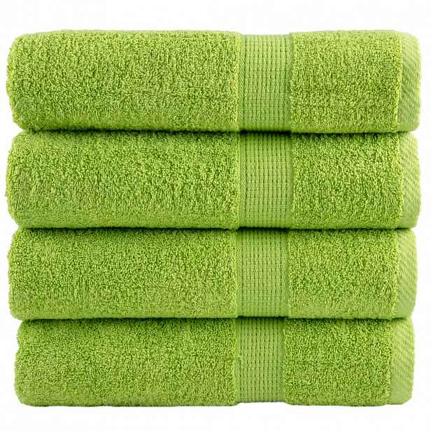 vidaXL Prémiové osušky SOLUND 4 ks jablečně zelené 100x150 cm 600 g/m²