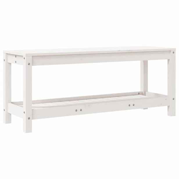 vidaXL Zahradní lavice bílá 108 x 35 x 45 cm masivní borové dřevo