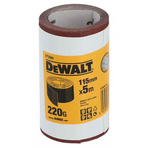 DeWALT - Role brusného papíru P220, šířka 115 mm, délka 5 m DT3584