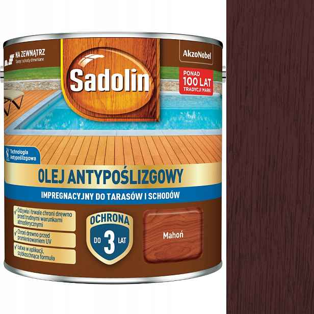 Sadolin Impregnační Protiskluzový Olej 2,5 L Mahagon