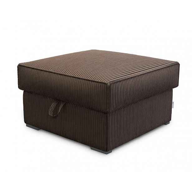 Tmavě hnědý taburet SMART COSARO s úložným prostorem 65x65 cm
