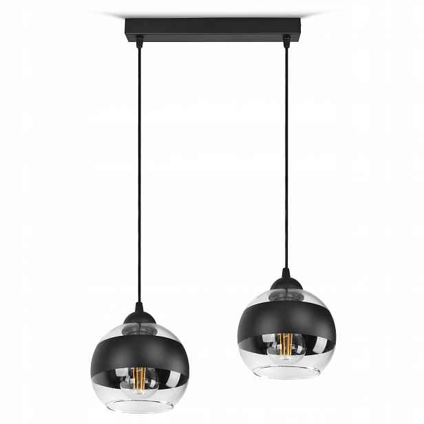 Závěsné stropní svítidlo lustr Černé skleněné koule Black Belt BZ2 Led E27