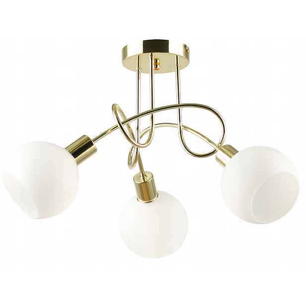 Zlatá závěsná stropní lampa Lustr Bílé Led koule E27