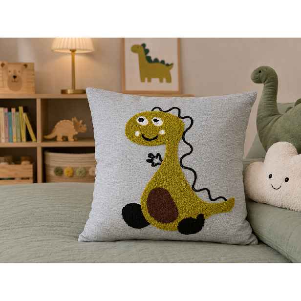 ArtFir Povlak na polštář DINO 2 | zelené dino 45 x 45 cm