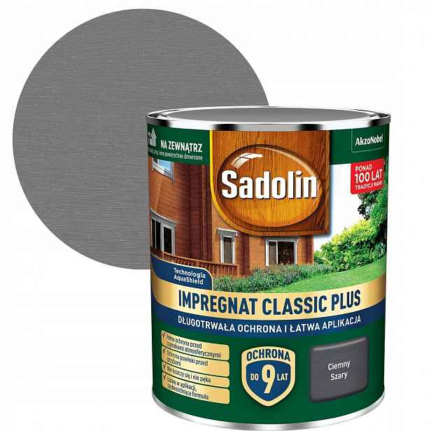 Sadolin Impregnat Classic Plus 4,5L Tmavě šedá