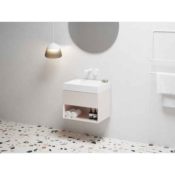 Skříňka pod umyvadlo bez umyvadla Ravak Lite 60x43x45 cm alabaster pink X000001860