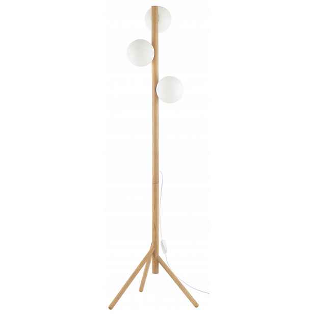 Stojací lampa Estera Hnědá Bílá Skleněná Stínidla 3xG9 150cm Podlahový Dům