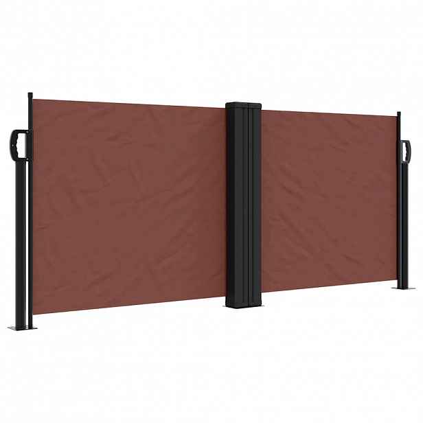 vidaXL Zatahovací boční markýza hnědá 100 x 600 cm