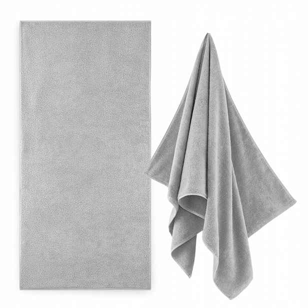 Zwoltex Kiwi 2 Velký ručník na vlasy, hustý, šedý, 500 g, 100 x 150 cm