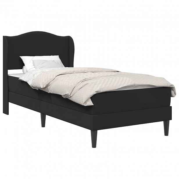 vidaXL Rám postele s čelo Černá 90 x 190 cm Umělá kůže