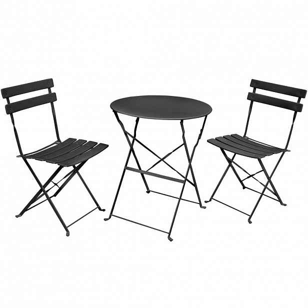 RAUMHIRSCH FURNITURE SKLÁPCÍ STŮL se skládacími židlemi, sada černá 42/81/42