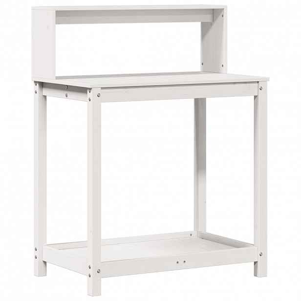 vidaXL Přesazovací stůl s policemi bílý 82,5x50x109,5 cm borové dřevo