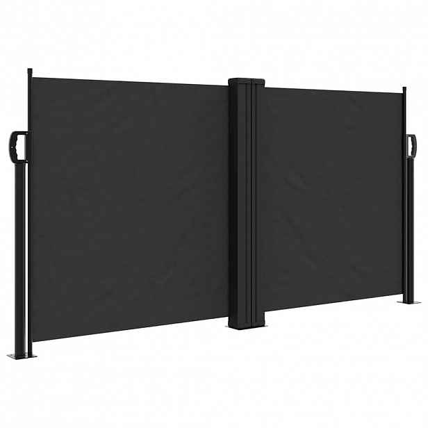vidaXL Zatahovací boční markýza černá 120 x 600 cm