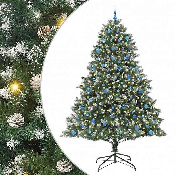 vidaXL Umělý vánoční stromeček Zelená 240 cm PVC, plast a ocel