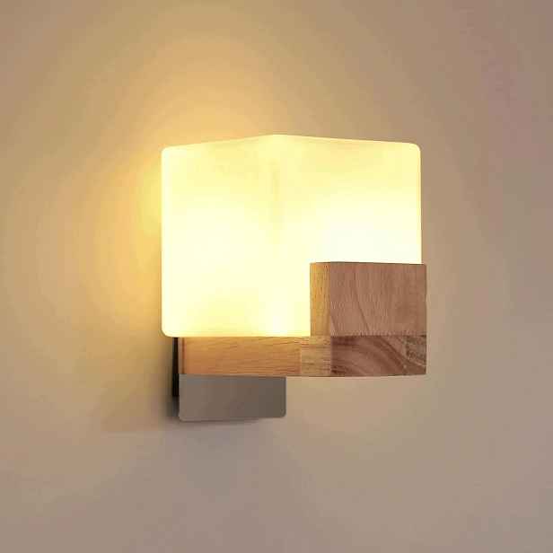 Nástěnné svítidlo G9 vnitřní lampa skleněná čtvercová do ložnice 5W
