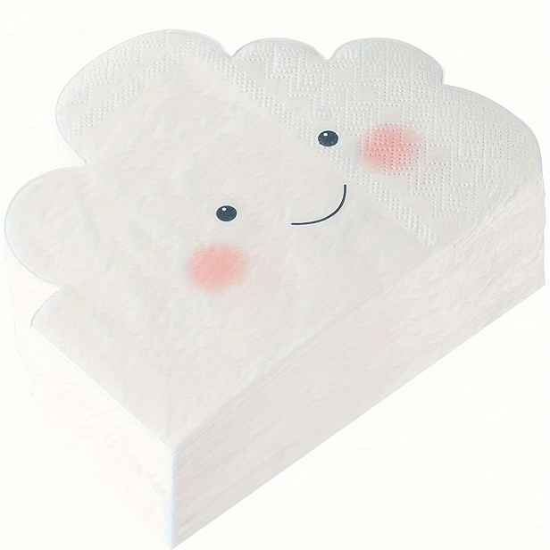 TEMU 20 ks ubrousků s oblačného úsměvu o rozměrech 6,3 x 5,1 palce na večeře, vhodné pro oslavy baby shower, narozeninové oslavy a odhalení pohlaví,